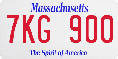 MA license plate 7KG900