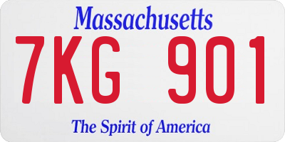 MA license plate 7KG901