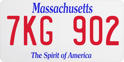 MA license plate 7KG902