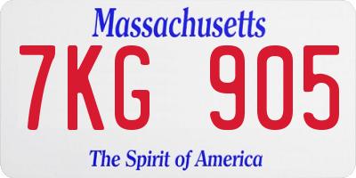 MA license plate 7KG905