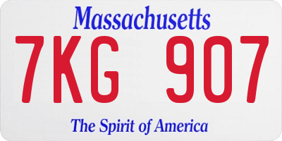 MA license plate 7KG907
