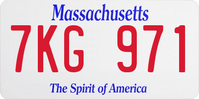 MA license plate 7KG971