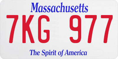 MA license plate 7KG977