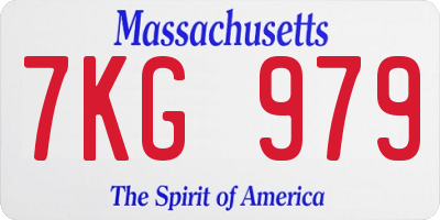 MA license plate 7KG979