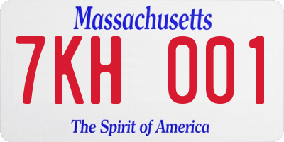 MA license plate 7KH001