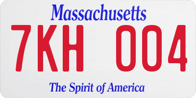 MA license plate 7KH004