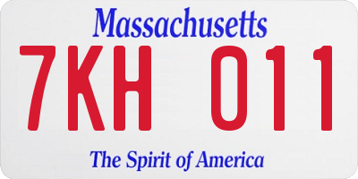 MA license plate 7KH011