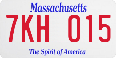 MA license plate 7KH015