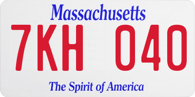 MA license plate 7KH040