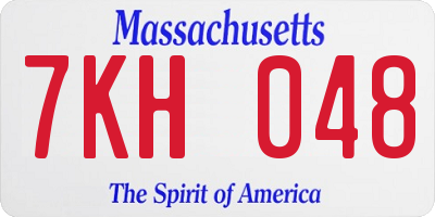 MA license plate 7KH048