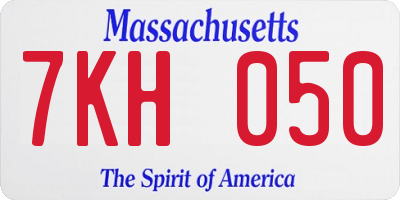 MA license plate 7KH050