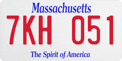 MA license plate 7KH051