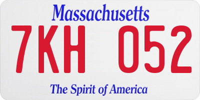 MA license plate 7KH052
