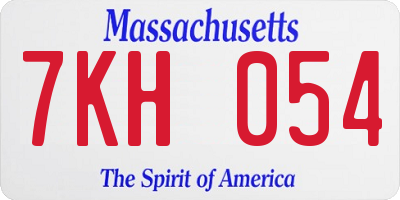 MA license plate 7KH054