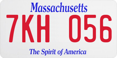 MA license plate 7KH056