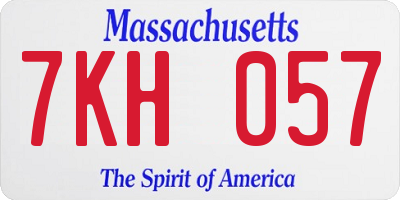 MA license plate 7KH057