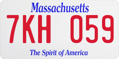 MA license plate 7KH059