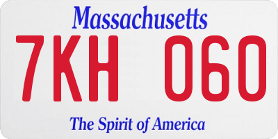 MA license plate 7KH060