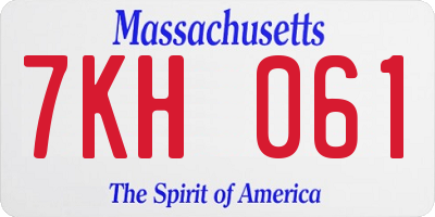 MA license plate 7KH061