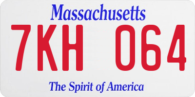 MA license plate 7KH064