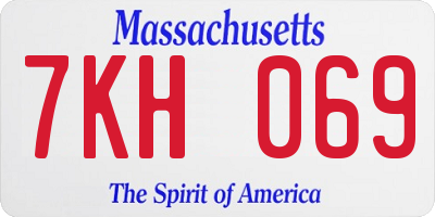 MA license plate 7KH069