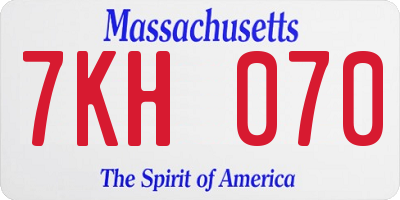 MA license plate 7KH070