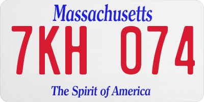 MA license plate 7KH074