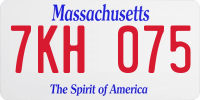 MA license plate 7KH075