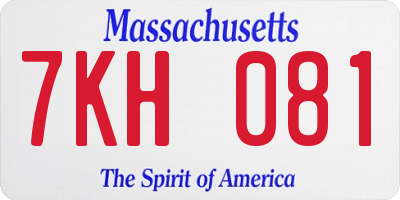 MA license plate 7KH081