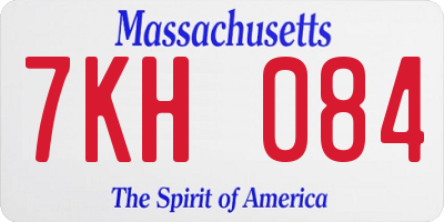 MA license plate 7KH084