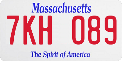 MA license plate 7KH089