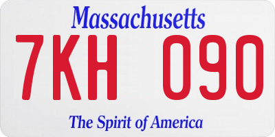 MA license plate 7KH090