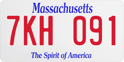 MA license plate 7KH091