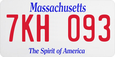 MA license plate 7KH093