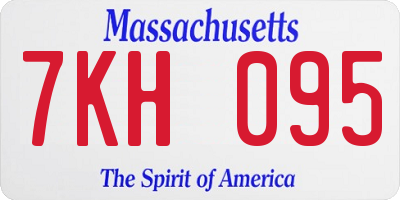 MA license plate 7KH095