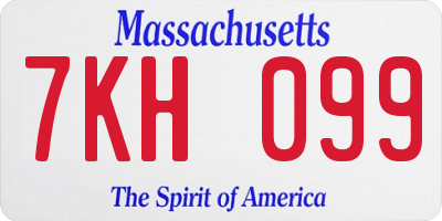 MA license plate 7KH099