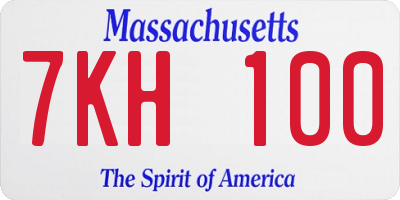 MA license plate 7KH100