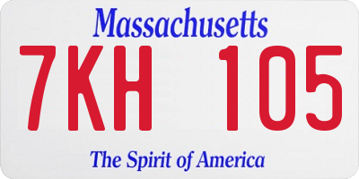 MA license plate 7KH105