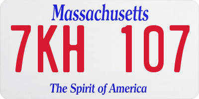 MA license plate 7KH107