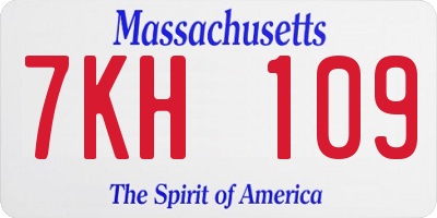 MA license plate 7KH109
