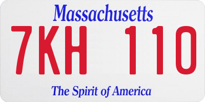MA license plate 7KH110