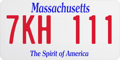 MA license plate 7KH111