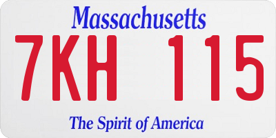 MA license plate 7KH115
