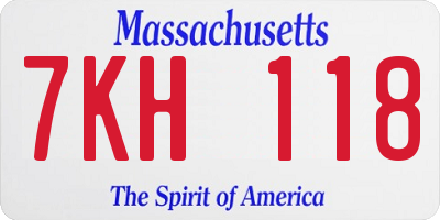 MA license plate 7KH118