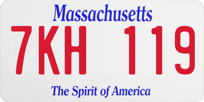 MA license plate 7KH119