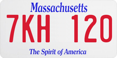 MA license plate 7KH120