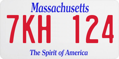 MA license plate 7KH124