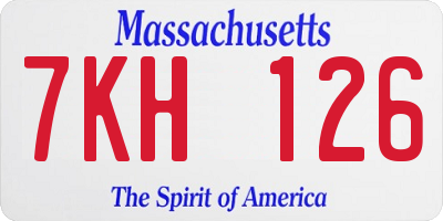 MA license plate 7KH126