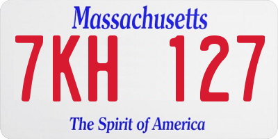 MA license plate 7KH127