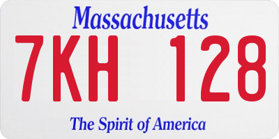 MA license plate 7KH128